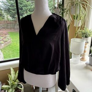 Nine West Black V-Neck Blouse